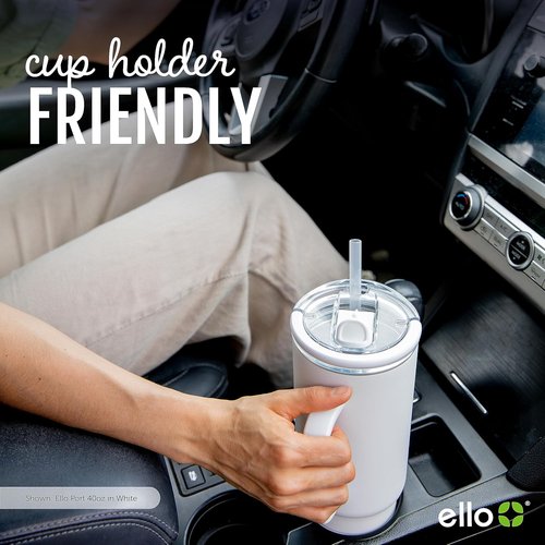 Ello Port 40oz Tumbler - Vacuum Insulated Stainless Steel Water Bottle with Carry Loop & Straw | Sage Color