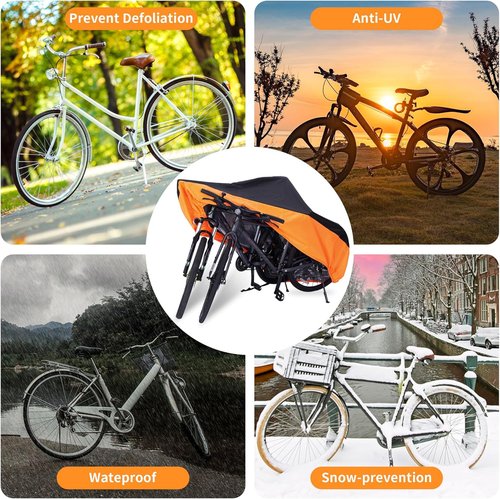 Bike Cover Waterproof Outdoor - Heavy-Duty 420D Bicycle Cover for 1 or 2 Bikes | UV, Dust & Wind Protection