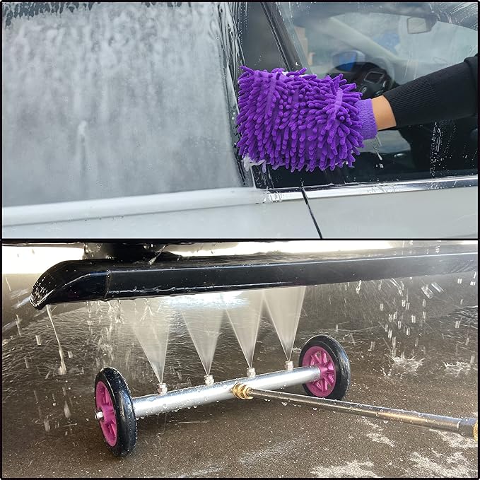 PWACCS Pressure Washer Undercarriage Cleaner – 16 Inch Power Washer Under Carriage Spray – High Pressure Washing Under Car Attachment with 3 Pcs Extension Wand – 4000 PSI
