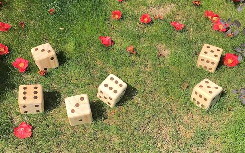 Giant Wooden Yard Dice - Outdoor Game Set of 6 | Perfect for Family Fun & Gatherings