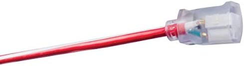 Southwire Heavy Duty Extension Cord, 50Ft, 12 Gauge, 3 Conductor, Outdoor Cord, Lighted End, SJTW, Red/White/Blue, 2548SWUSA1