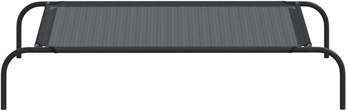 Elevated Dog Bed for Large Breeds, Raised Pet Cot with Breathable Textilene Fabric, Portable Indoor and Outdoor Cooling Bed for Patio, Garden, and Lounge, 41.7 x 24.4 x 7.1 Inches, Black