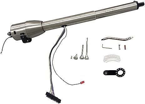 X-AVION GM Polished Stainless Steel 28'' Collapsible Tilt at Automatic Style 5 Position Steering Column, Universal for GM Cars