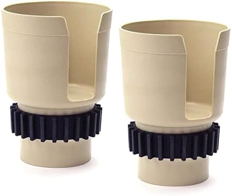 Gadjit Cup Keeper 2.0 (2 PK) Cup Holder Adapter w/Beverage Band Expander fits into car Cup Holders 2.5-3" Wide for Hydro Flasks Yeti Tumbler 20-30 oz, Coffee & Travel Mugs up to 3.25" diameters (Tan)