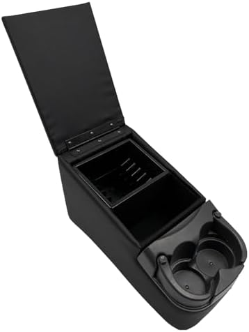 Black Universal Truck Bench Seat Console with Cup Holders