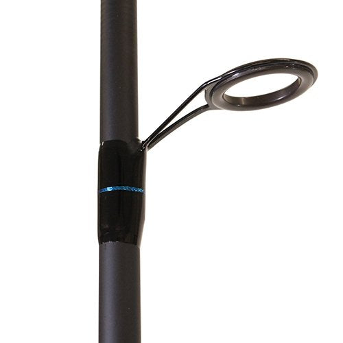 Berkley 7’ AMP Saltwater Spinning Rod, One Piece Inshore Rod, 10-17lb Line Rating, Medium Rod Power, Moderate Action, 1/4-3/4 oz. Lure Rating, Black/Blue