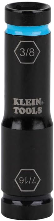 Klein Tools 66077 Impact Driver Flip Socket, 7/16- and 3/8-Inch Sizes, Use with Klein Tools Compact Impact Wrenches BAT20CW, BAT20CW1
