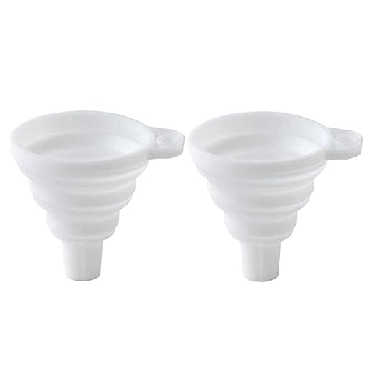 Misitifi Collapsible Funnel, Set of 2, Flexible Silicone Foldable Kitchen Funnel for Liquid/Powder Transfer Hopper Food Grade Silicone Funnel