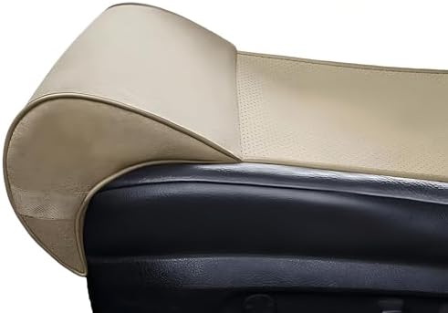 JUPENG Car Seat Leg Extender Cushion, Memory Foam Under Thigh Leg Support Pillow with Strap, Non-Slip Base & Removable Washable Cover for Driver Seat and Office Chair, Universal Comfort Pad (Beige)