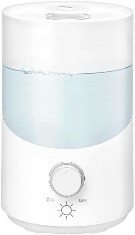 Cool Mist Humidifier for Bedroom, 3L Top Fill Ultrasonic Air Humidifier with Adjustable Knob Control, Quiet Operation, Auto Shut-Off, BPA-Free for Home, Baby, Office, Plants M4