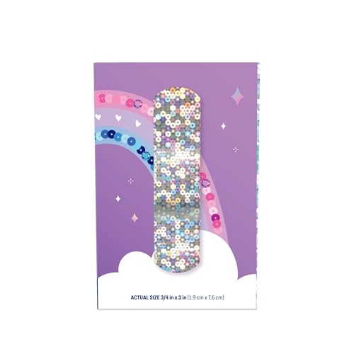 Dukal Design Series Glitter Adhesive Bandages with Stat Strip® Technology, 3/4" x 3" (Box of 100)