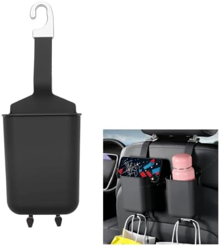 Car Backseat Cup Holder with Headrest Hooks (1PCS Black)