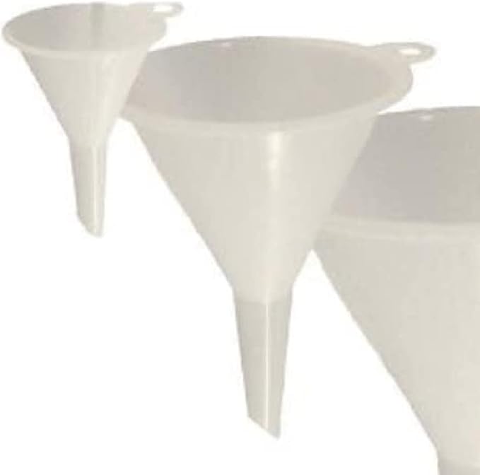 Chef Craft Set of 4 General Purpose Plastic Assorted Sizes Nested Funnel Set, White