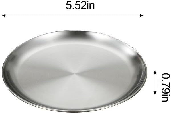 Skiennix 304 Stainless Steel Western Food Plate - Durable BBQ & Dessert Buffet Plate | Silver