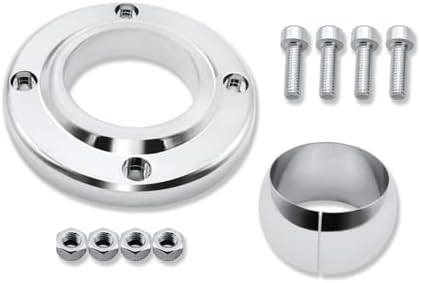Universal Swivel Floor Mount & Universal 4.5" Steering Column Drop for 2" Columns Chrome Aluminum