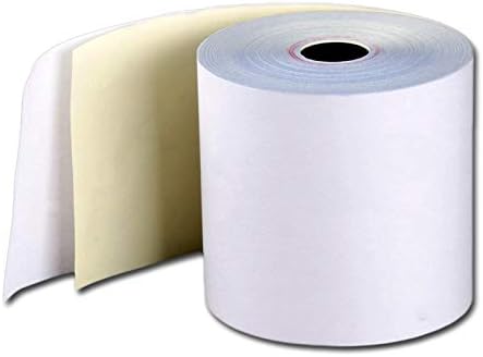 3'' x 95' White/Canary 2 Ply Carbonless Kitchen Printer Paper Cash Register