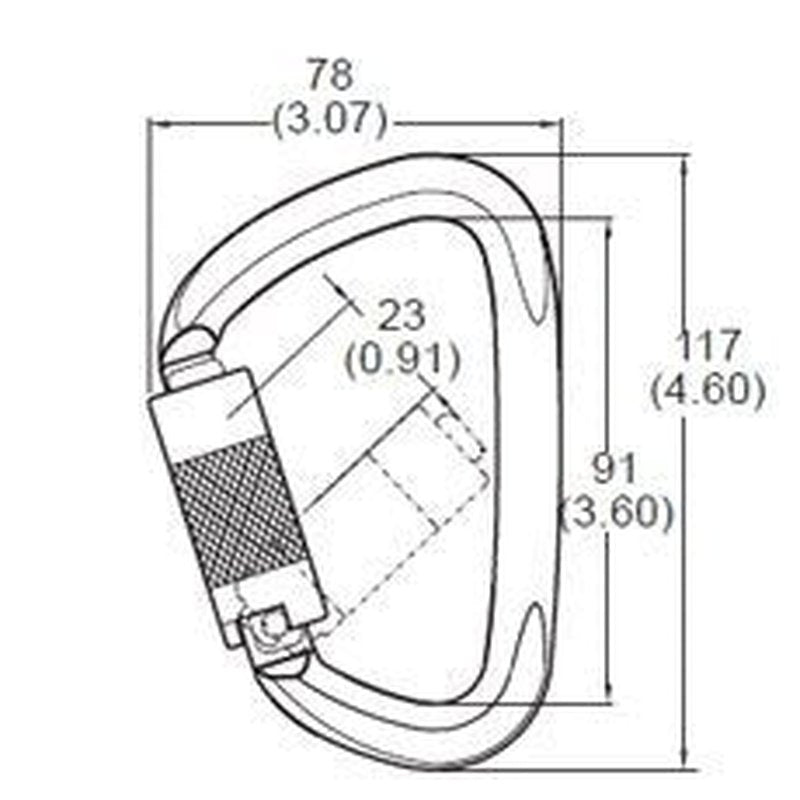 S01813-Stainless Steel Carabiner 50kn (11,200 lb) Rated, Twist Auto Lock, ANSI Certified (Qty: 1), Heavy Duty Carabiner