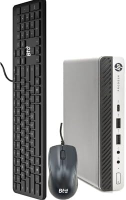 HP Windows 11 Mini Computer | 8GB RAM + 250GB SSD | Intel i5 | WiFi + Bluetooth | Wired Keyboard + Mouse | Home or Office PC (Renewed) (Desktop)