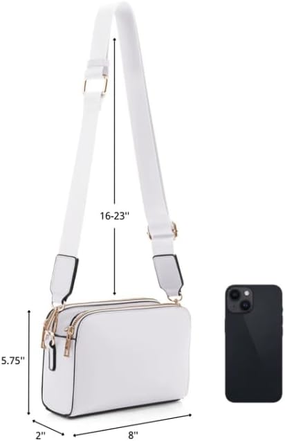 EVVE Crossbody Bags for Women Trendy Triple Zip Small Crossbody Camera Bag Purse