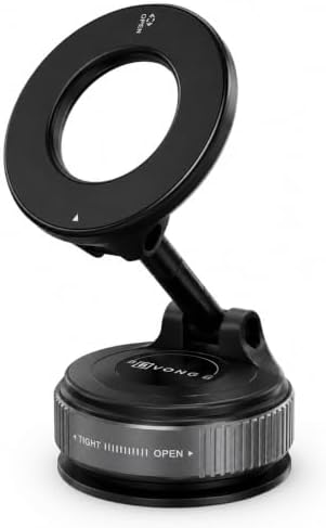 Car Phone Holder, Car Phone Mount, Magnetic Phone Holder, 360° Adjustable Mount, Strong Suction Cup, Magsafe Compatible, [Easy Twist and Lock Mount]