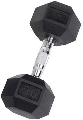 YORK Rubber Hex Dumbbell - Durable 7.5 lb Weight for Home Gym Workouts