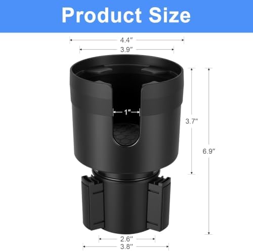 Car Cup Holder Expander Adapter, Cup Holder Extender with Adjustable Base