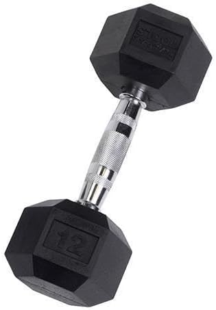 YORK Rubber Hex Dumbbell - Durable 7.5 lb Weight for Home Gym Workouts