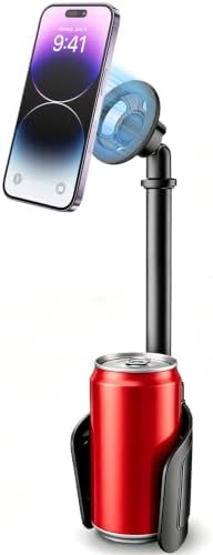 LenTok Magnetic Cup Holder Phone Mount for Car, 2 in 1 One-Hand Operation