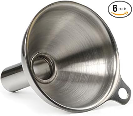 Stainless Steel Funnel - for Filling Narrow Jars and Bottles, 1 pc (Pack of 6)