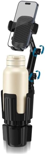 SAGRUILA 2-in-1 Cup Holder Phone Mount, Adjustable Phone Cup Holder for Car