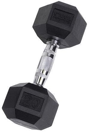 YORK Rubber Hex Dumbbell - Durable 7.5 lb Weight for Home Gym Workouts