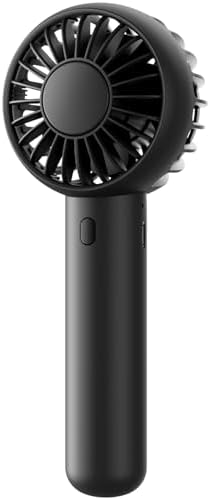 Gaiatop Mini Portable Fan, Small and Powerful, Cute Design 3 Speed Personal Handheld fan and Desktop with Base, Lightweight USB Rechargeable for Travel Lash Makeup Girl Women Summer Gift Black