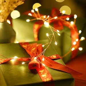 Dailyart Fairy Lights Plug in, 200 Led Twinkle String Light with Remote 10Ft 8 Modes Warm Cluster Lights with Timer for Bedroom Wreath Party Window Wedding Christmas Tree Decoration Gold Wire