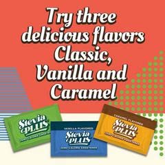 SweetLeaf Stevia Plus Powder Packets- Zero Calorie Sweetener with Stevia Leaf Extract, No Artificial Sweetener Additive, Sugar Free, Keto Friendly, Non GMO, Gluten Free- Caramel, 100 Count (Pack of 1)
