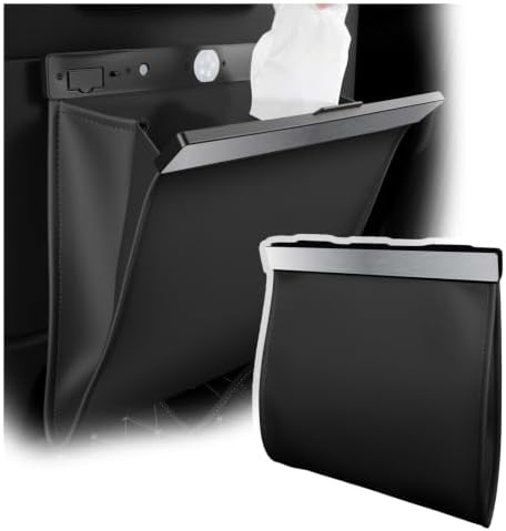 2026 New LED Car Trash Can,Leak-Proof Car Trash Bin with Automotive Trashs Bag for Organizers & Storage,Strong Magnetic Cars Garbage Can for Backseat,Console,Door