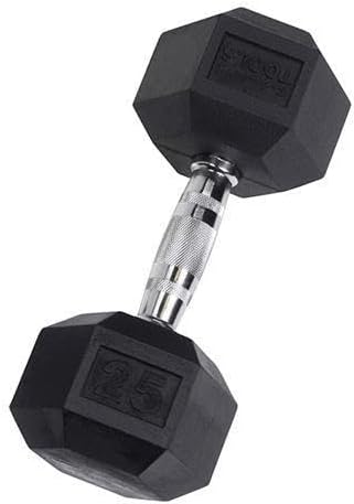 YORK Rubber Hex Dumbbell - Durable 7.5 lb Weight for Home Gym Workouts