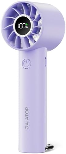 Gaiatop Portable Mini Fan, 3 Speed USB Rechargeable Handheld Fan with Light