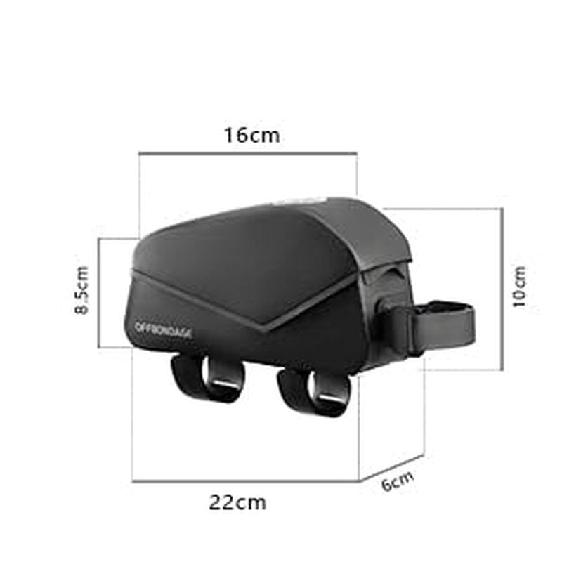 OFFBONDAGE Top Tube Bike Frame Bag Magnetic Switch Waterproof Bikepacking Bicycle Storage Bag for Gravel Road Bike (Black)