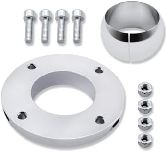 Universal Swivel Floor Mount for 2" Steering Column Chrome Aluminum SBC BBC & Universal 4.5" Steering Column Drop Polished Aluminum