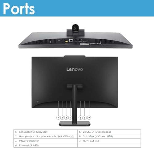 Lenovo IdeaCentre 24 23.8" N100 16GB 1TB SSD All-in-One Desktop Computer | Office 365, FHD Intel Processor AIO, WiFi 6, Bluetooth, Windows 11 Home, Jet Black for Everyday Use