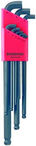 Bondhus 20599 0.050-3/8" & 1.5-10mm Stubby Ball End Hex Key DoublePK & EKLIND 17222 Double-Ball-Hex L-Key allen wrench Combo- Extra Long Inch/MM (2 sets 22pc) Pack of 1