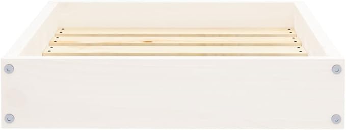 Solid Pine Wood Dog Bed for Small Breeds, Elevated Rectangular Pet Bed with Smooth Painted Finish, Indoor Comfortable Sleek Design, 4-Piece Set for Cozy Relaxation and Better