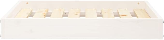 Dog Bed Frame for Small Dogs, Solid Pine Wood Elevated Pet Bed, Modern Minimalist Rectangular Wood Pet Sleeping Platform, 28.1 x 21.3 Inches, White
