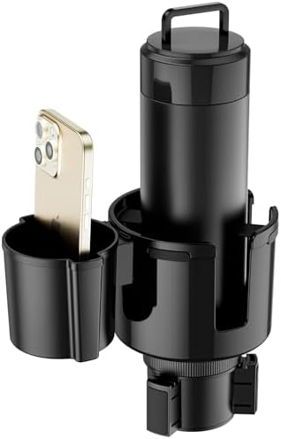 Basix by iOttie Adjustable Dual Cup Holder for Car with Expandable Base, Oversized Main Compartment, Removable Second Cup or Phone Holder Attachment, Fits Most Vehicles