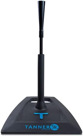 Tanner Jr. Batting Tee - Durable Youth T-Ball Stand with Adjustable Height & Flexible Rubber Cone
