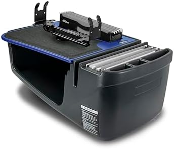 AutoExec Efficiency FileMaster Car Desk for Your Vehicle Workstation and Mobile Office, Blue, with Printer Stand