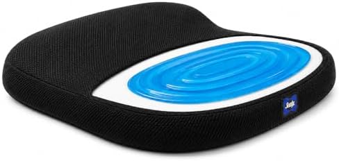 Sealy Memory Foam Car Seat Cushion – Gel Seat Cushions for Office Chairs, Tailbone Pain Relief Cushion, Cooling Pillow, Slim Fit Car Seat