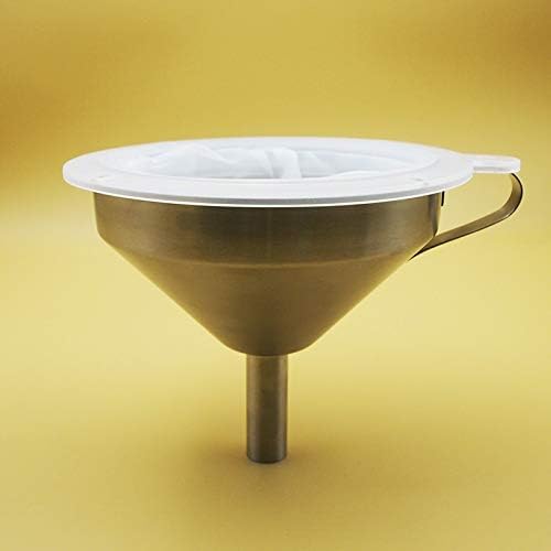 304 Stainless Steel Kitchen Funnel set of 3 with Filter Strainer and Mesh Wide Mouth Wine Funnel Filter Transferring Liquid,Dry Powder Ingredients (funnel 5''+filter 200mesh)