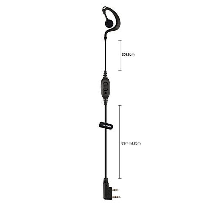 Retevis Case of 10, Two Way Radio Earpiece with Mic Single Wire Earhook Headset for RT22 RT21 RT68 RT68H H777 H777H RT86A RT86S, Compatible with Pxton, Baofeng BF-888S/BF-T26, Kenwood Walkie Talkies