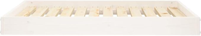 Medium Elevated Dog Bed, Solid Pine Wood Pet Cot for Indoor Use, Modern Minimalist Style White Pet Furniture, Durable Raised Sleeping Platform for Medium Dogs